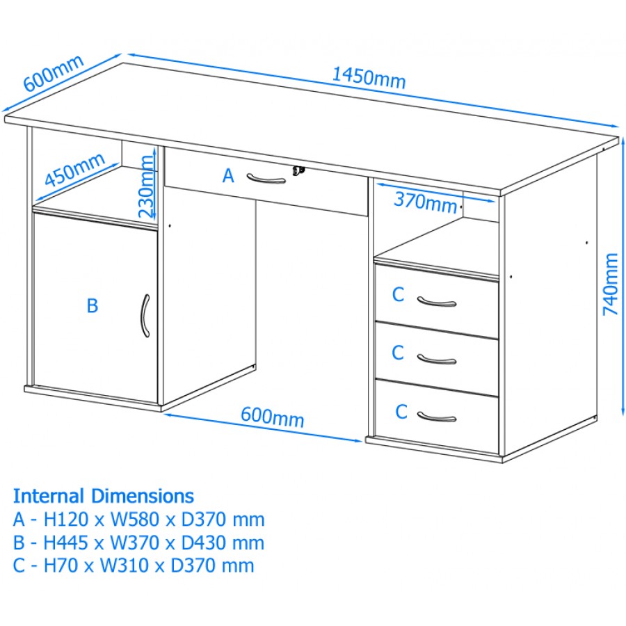 Dallas Oak Finish Workstation Desk